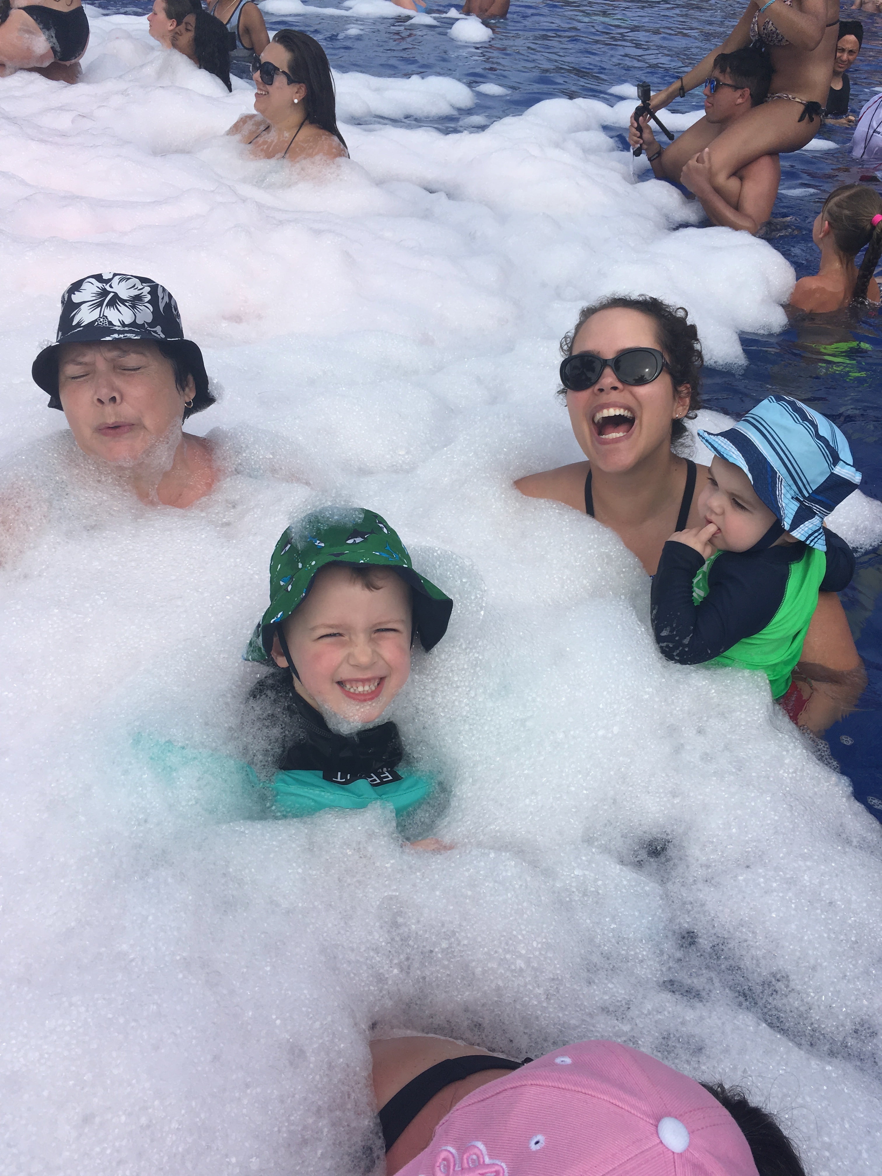 Pool Foam Party with Family in Dominican Republic