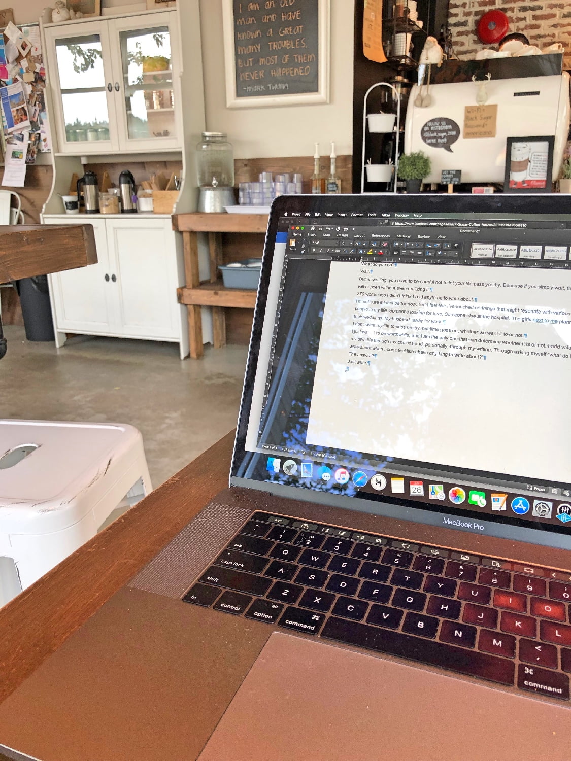 Laptop Writing at Black Sugar Coffee House