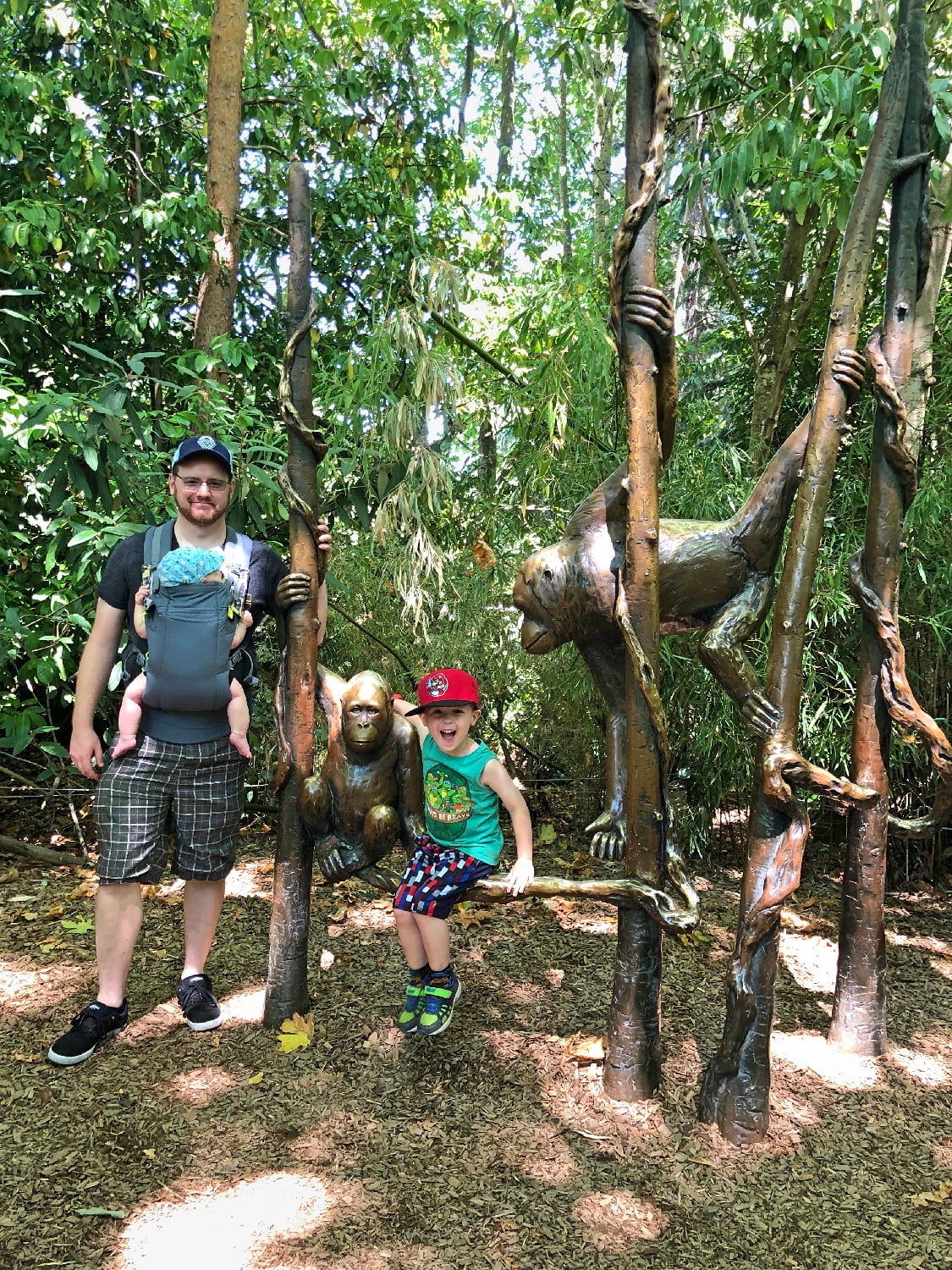 Visiting Woodland Park Zoo Monkey Statues